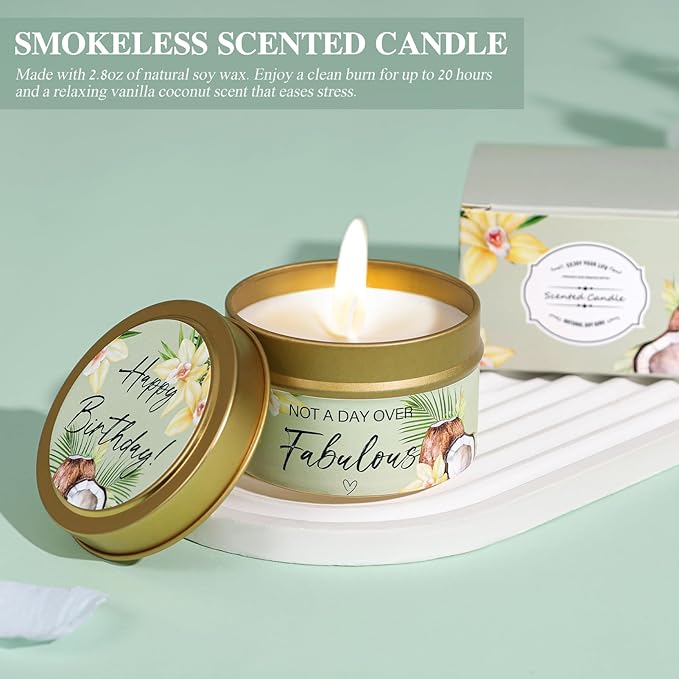 Birthday Gifts for Women - 13PCS Unique Happy Birthday Gifts Basket for Mom Her Best Friend Sister Wife Girlfriend Coworker - Relaxing Spa Self Care Package Get Well Soon Gifts Set (Vanilla)