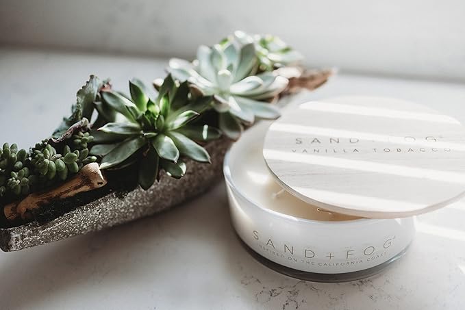 Sand + Fog Scented Candle - Tropical Citrus - Additional Scents and Sizes – 100% Cotton Lead-Free Wick - Luxury Air Freshening Jar Candles - Perfect Home Décor for Your Cocktail Table – 23 oz