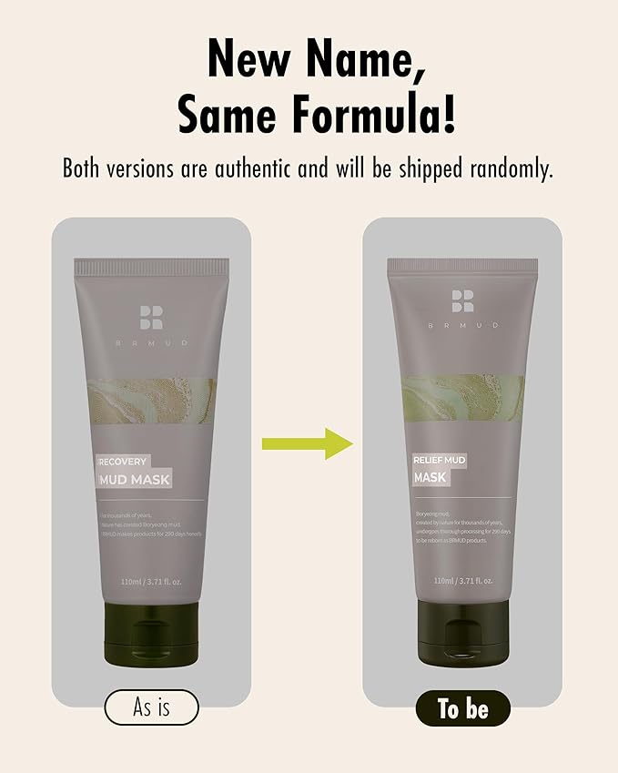 BRMUD Relief Mud Mask | Celeb's Choice Mud Mask - Body Mud Hydrating & Moisturizing Deep Pore Cleanser Face & Body Mask w/ 91.8% Nature-Derived Ingredients - K Beauty Body Mud (3.72 fl oz)