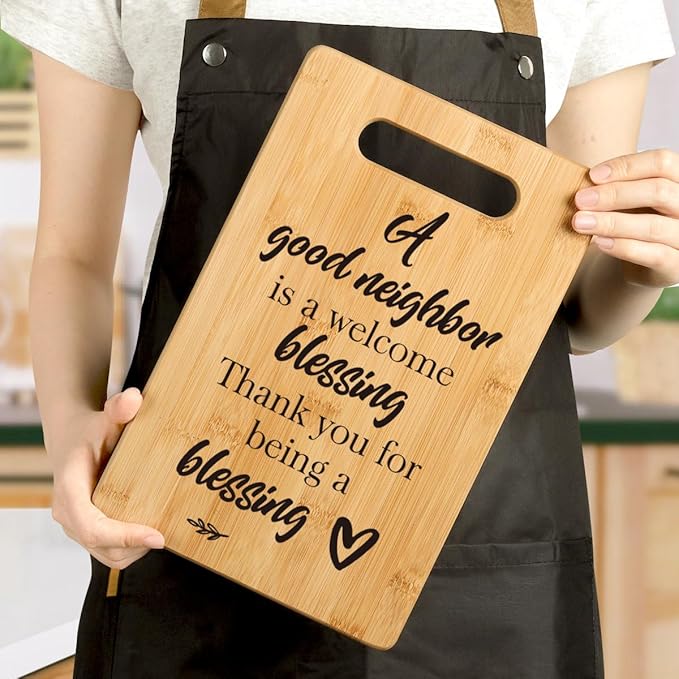 Housewarming Gift for Neighbors, Best Gifts for Neighbors, Neighbors Gifts, Farewell Gifts Thank you Gifts for Neighbors Christmas Cutting Board Gift