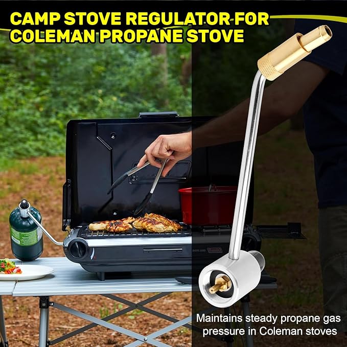 5430 Stove Pressure Regulator Replacement Part Compatible with Most Coleman Stoves & Grills and Fold N Go Stoves Camping Stove Regulator Keeps Propane Gas Pressure Stable