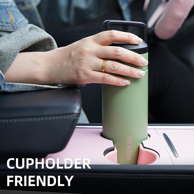 BJPKPK Insulated Water Bottle with 2 Lids,20 oz Double Wall Stainless Steel Vacuum Tumbler Travel Coffee Mug,Wide Mouth Thermal Cup,Dark Green
