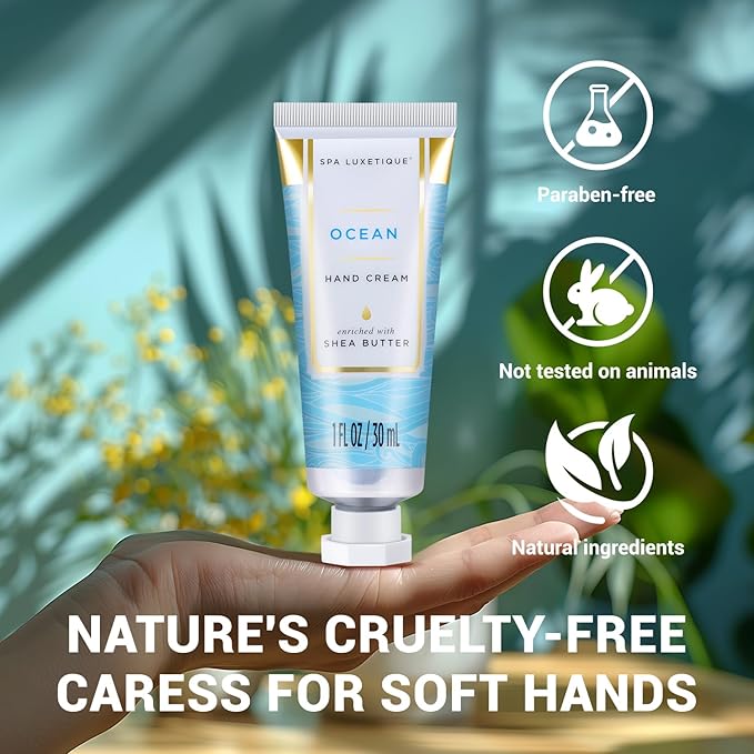 spa luxetique Hand Cream Set Gifts for Women Travel Size Hand Lotion for Dry Cracked Hands, Stocking Stuffers for Women Christmas Gifts Thanksgiving Birthday Sets 6 x 1.0 oz/30ml