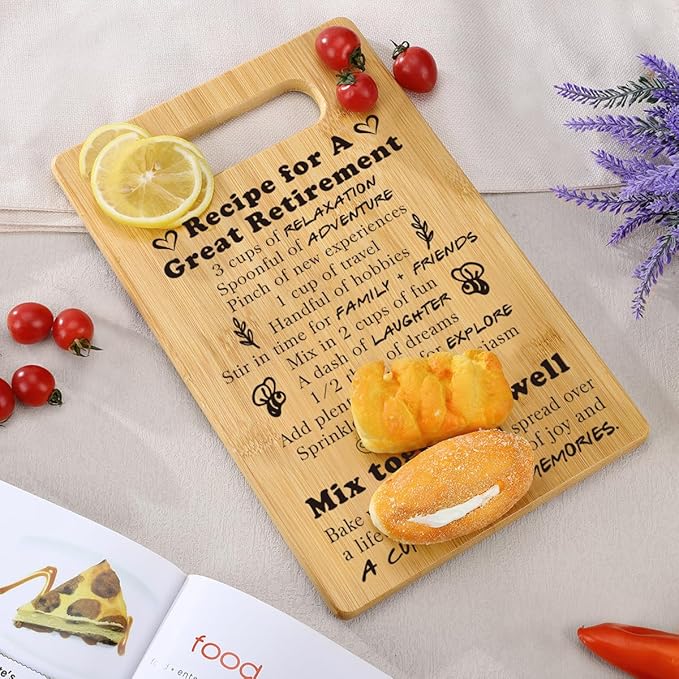 Retirement Gift for Woman 2025, Going Away Gifts, Farewell Gifts for Coworkers, Retired Gifts Ideas, Happy Retirement Gifts for Boss, Teacher, Nurse, Friend, Retirees Cutting Board Gift