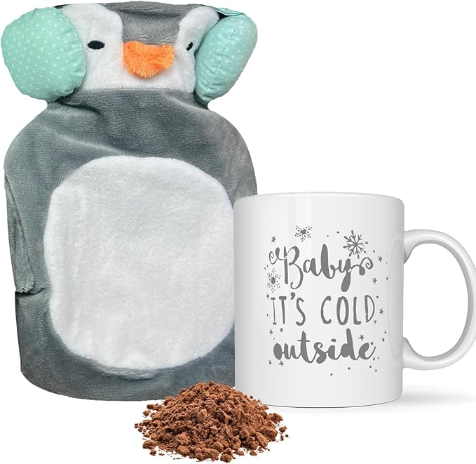 Hot Chocolate Gift Sets - Women Gifts - Hot Cocoa Gift Sets With Mug, Mini Hot Water Bottle |Hot Cocoa Gift Sets With Mug |Cozy Gifts For Women