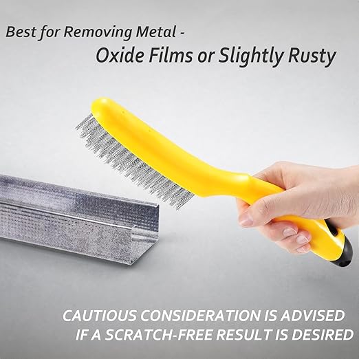 Stainless Steel Wire Brush 2 Pcs, 79 Bundles of bristles, 10.5" Plastic Contoured Handle, Heavy Duty Scratch for Cleaning Rust Dirt Before Welding, Dust and Paint Scrubbing (LWH-2SP)