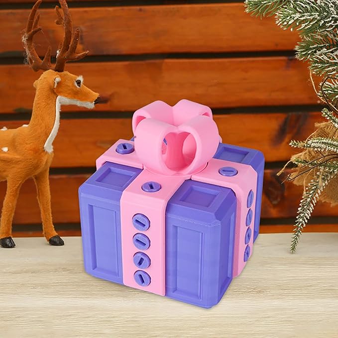 The Prank Box Funny Christmas Gifts Box Annoying Hilarious Screw Challenge with Surprise 3D Printed Screw Gifts Boxes Ideal for Birthday, Christmas (Purple and pink)
