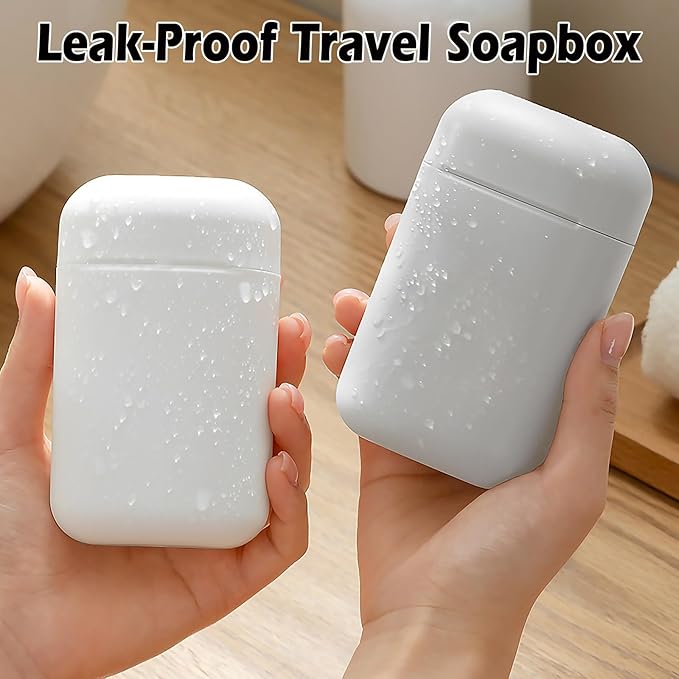 Leak Proof Travel Soap Case with Draining Layer, Portable Soap Container for One Regular Bar Soap, Shatter-Proof Soap Holder for Traveling,Camping,Gym,Outdoor,Compact Bar Soap Caddy (Gray)