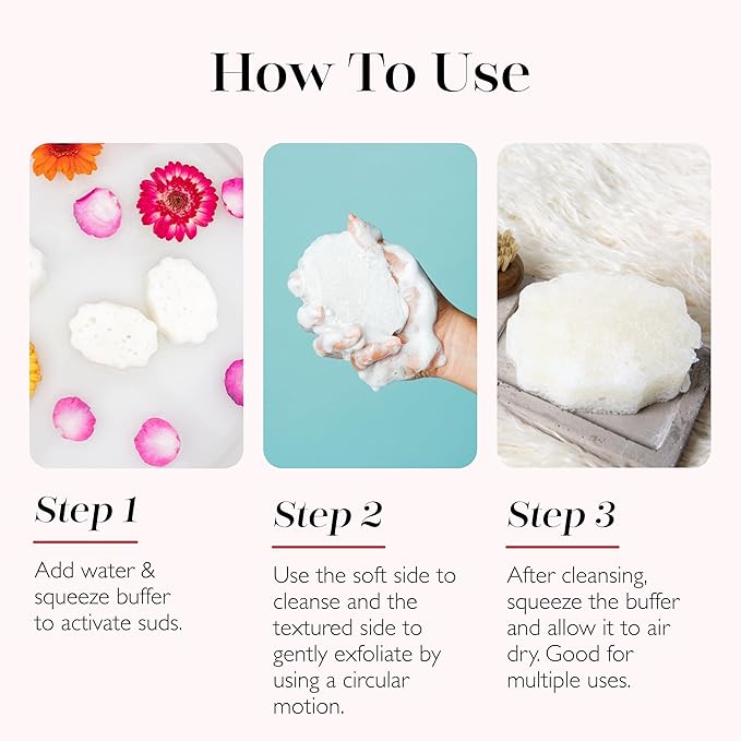 SPONGELLÉ Coconut Verbena Pedi-Buffer with Built-in Cleanser - Exfoliates, Softens & Smooths Feet for a Spa-Like Pedicure Experience, 30+ Uses