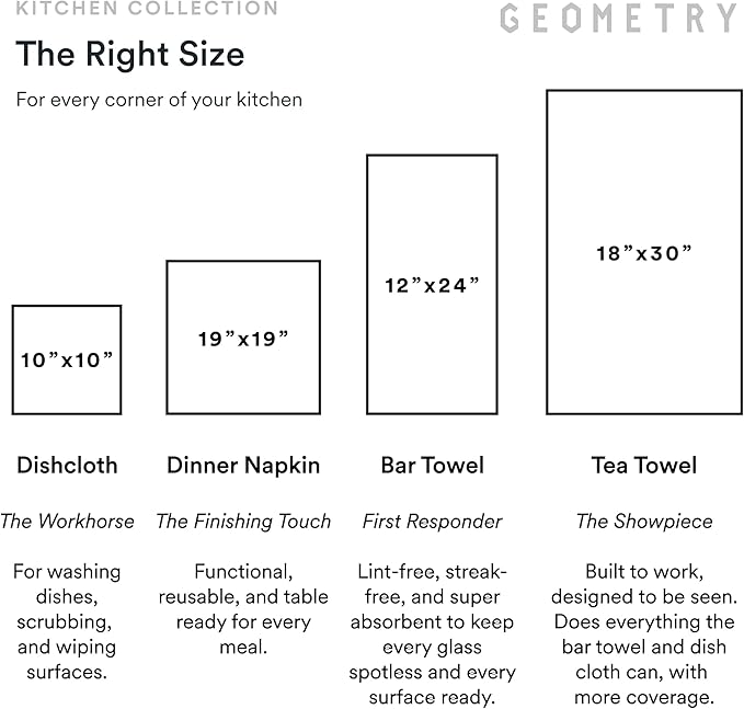 GEOMETRY Kitchen Tea Towels - Quick Dry Microfiber Dish Towels for Kitchen Checkmate CA, 18" x 30" 2-Pack