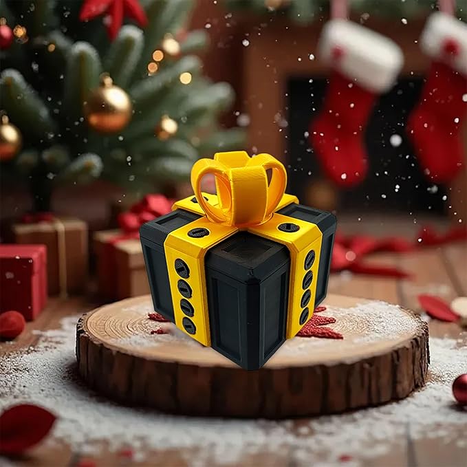 The Prank Box Funny Christmas Gifts Box Annoying Hilarious Screw Challenge with Surprise 3D Printed Screw Gifts Boxes Ideal for Birthday, Christmas (Black and yellow)