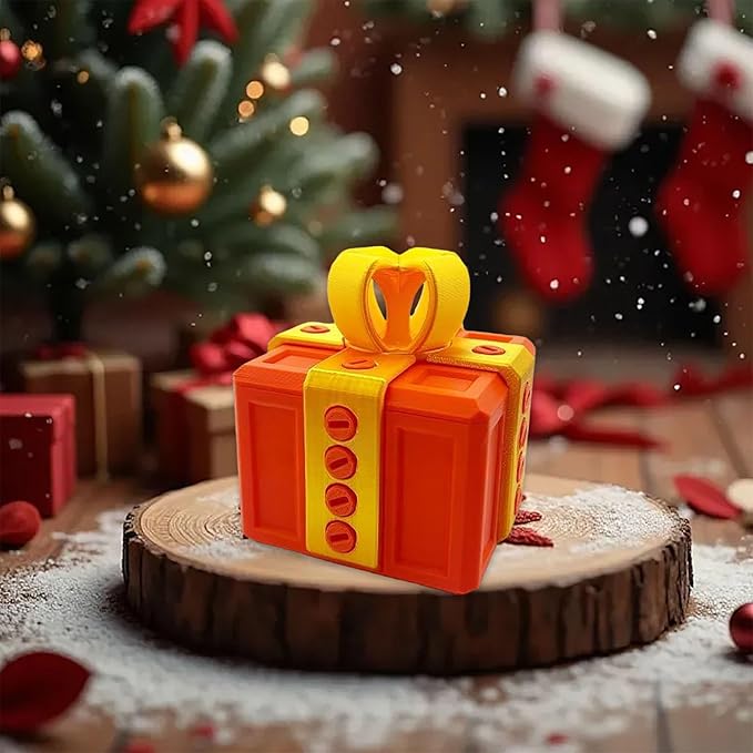 The Prank Box Funny Christmas Gifts Box Annoying Hilarious Screw Challenge with Surprise 3D Printed Screw Gifts Boxes Ideal for Birthday, Christmas (Orange and yellow)