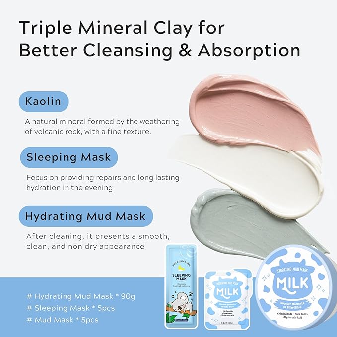 Milk Skin Care Set - 16 PCS Milk Skin Care for Kids Ages 8-12 Hydrating, Smooth & Delicate, Travel Skin Care Routine Kit for Women, Teen Skin Care Kit Christmas Gifts for Teenage Girls Friends Moms