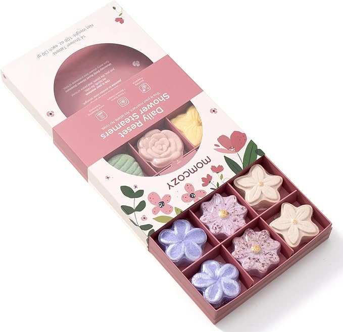 Momcozy 14 Pack Shower Steamers Aromatherapy with 7 Floral Scents, at-Home Spa Relaxation for Daily Shower, Ideal Gift Idea with Gentle Formula, Christmas Gifts for Mom, Self Care Gifts for Women