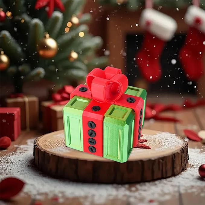 The Prank Box Funny Christmas Gifts Box Annoying Hilarious Screw Challenge with Surprise 3D Printed Screw Gifts Boxes Ideal for Birthday, Christmas (Green and red)