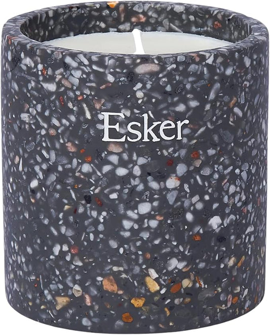 Esker Travertine Plantable Candle – Hand-Poured Soy Wax with Essential Oils, Eco-Friendly Reusable Planter, Includes Wildflower Seed Paper for Sustainable Gifting