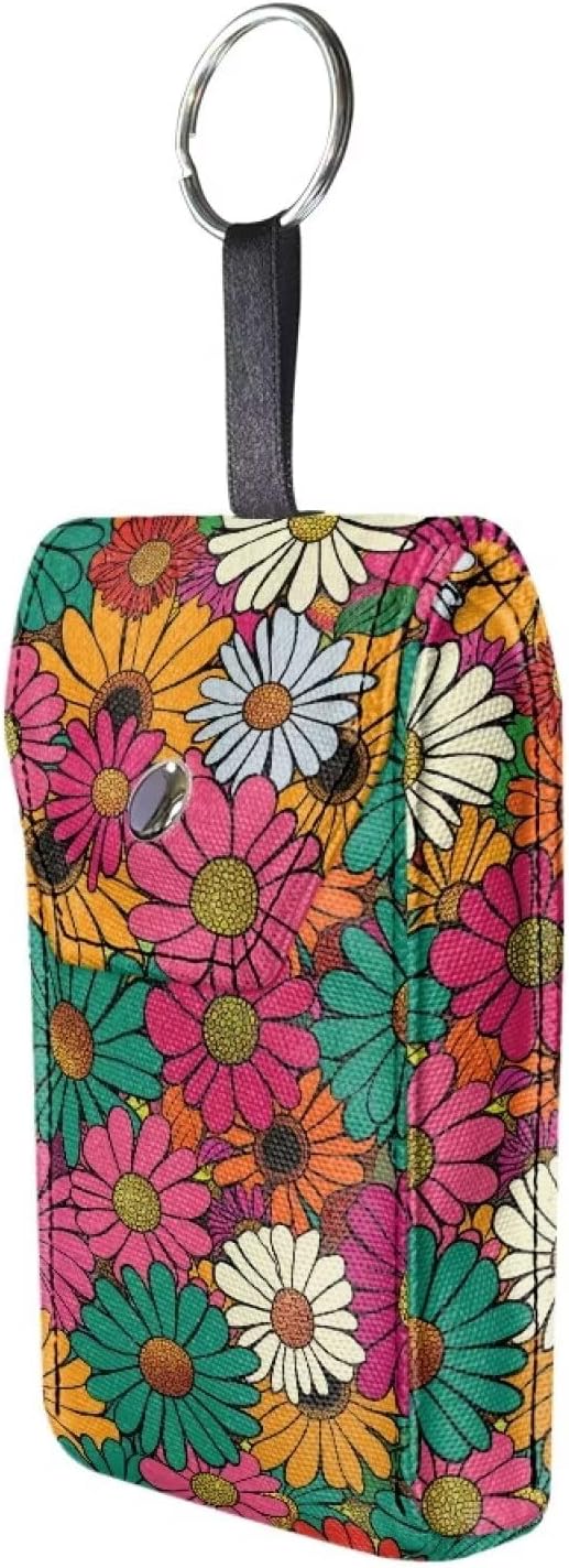 Portable Tissues Purse, Hanging Rope Tissue Bag Hippie Flower Reusable Paper Holder for Travel Outgoing Daily