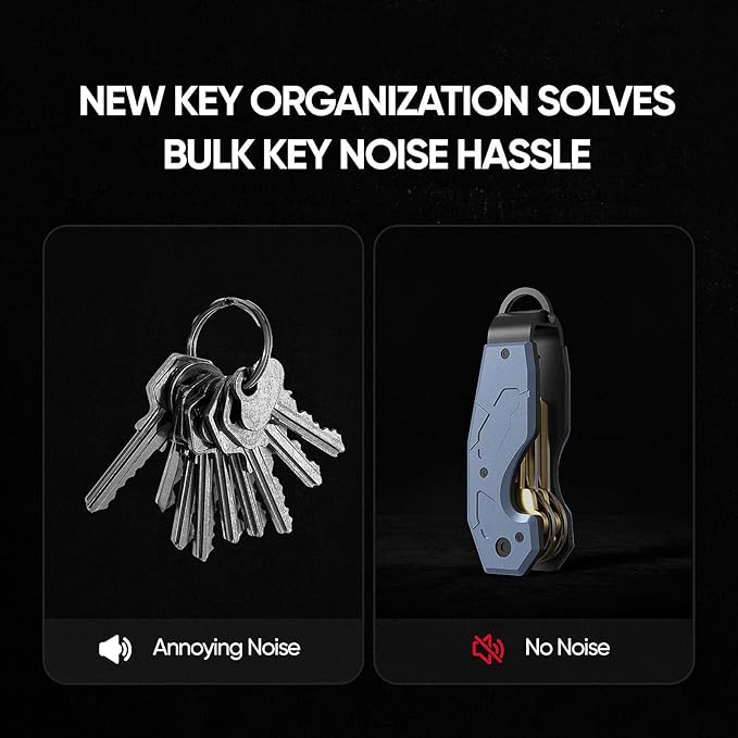 Compact Metal Aluminum Key Organizer, Minimalist Innovative Keyholder-Car Key Chain, Smart KeyChains Key Case up to 6 Keys