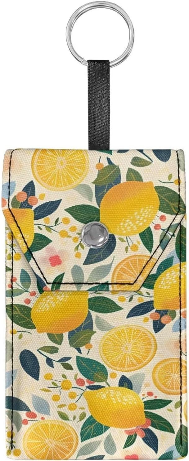 Tissues Purse Pocket Snap Button Enclosed Lemon Purse Tissue Holder with Hanging Rings Portable Travel Tissue Pouch for Daily Outgoing