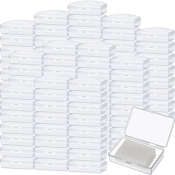 100 Pcs Travel Soap Container Portable Plastic Soap Boxes Bulk with Lid Homeless Donations Bulk Gym Shower Tour Groups Hotel Outdoor Camping (White)