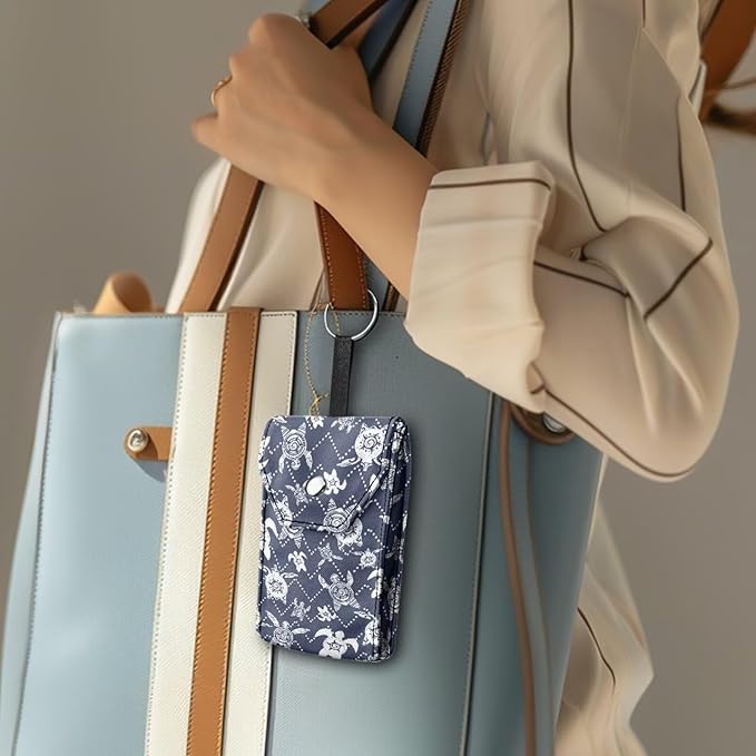 Purse Tissue Packs Lightweight Canvas Tissue Holder with Hanging Rope Travel Tissue Pouch for Coins Keys Decorative Tissue Holder for Daily Turtle Pattern