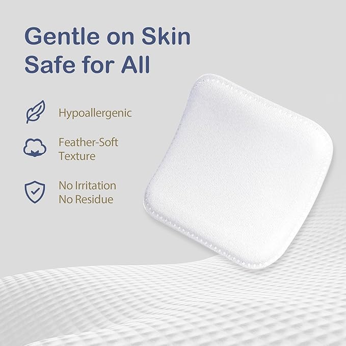 Ourmed Life Large Cotton Pads for Face, Soft & Lint-Free Cotton Rounds with Pressed Seam Design, Durable Facial Cleansing Squares for Face, Ideal Makeup Remover Pads, 3x3 Inch, 120 Count