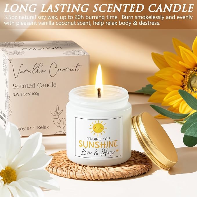Birthday Gifts for Women Self Care Get Well Soon Gift Baskets, Spa Care Package Thinking of You Sunflower Gifts, Christmas Sending Sunshine Box Unique Gift for Women Mom Her Best Friends Sister Wife
