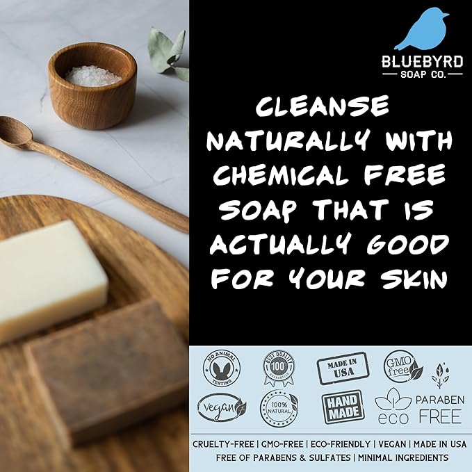 BLUBYRD Soap Co. Natural Solid Shampoo Bar 5 Pack – Set of Organic Shampoo Bars For Hair & Body Wash | Natural Conditioning, Eco Friendly, Zero Waste, Vegan- Cherry Almond (Shampoo)