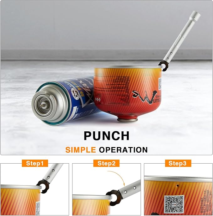 Gas Refill Adapter - Isobutane Fuel Refill Adapter and Canister Hole Punch Tool Gas Release Recycle Tool