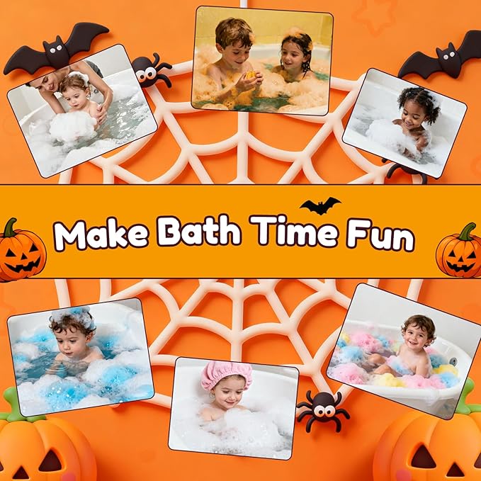 Halloween Bath Bombs for Kids Gifts: 9 Pcs Pumpkin Bath Bomb with Toys Inside Surprise Spider Light up Bath Toy Spooky Basket Stuffers for Kid Boys Girls Ages 3+ Bubble Fall Shower Steamers Bathroom