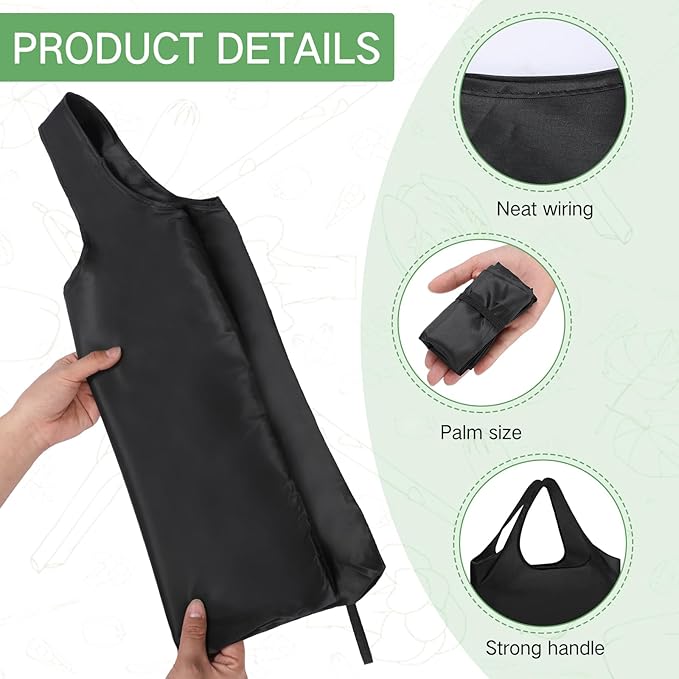 100 Pack Reusable Grocery Bags Bulk Polyester Shopping Bags Foldable Shopping Tote Pouch for Grocery 50 Lbs Washable(Black)
