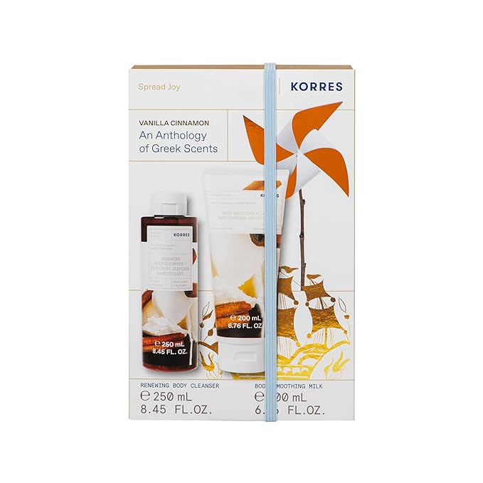 KORRES POMEGRANATE GROVE Body Care Stocking Stuffer, Christmas Gift Set, Fruity, Juicy Pomegranate, Value Set for Men and Women, Shower Gel 250 ml and Body Milk 200 ml, Vegan.