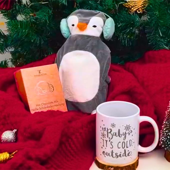 Hot Chocolate Gift Sets - Women Gifts - Hot Cocoa Gift Sets With Mug, Mini Hot Water Bottle |Hot Cocoa Gift Sets With Mug |Cozy Gifts For Women
