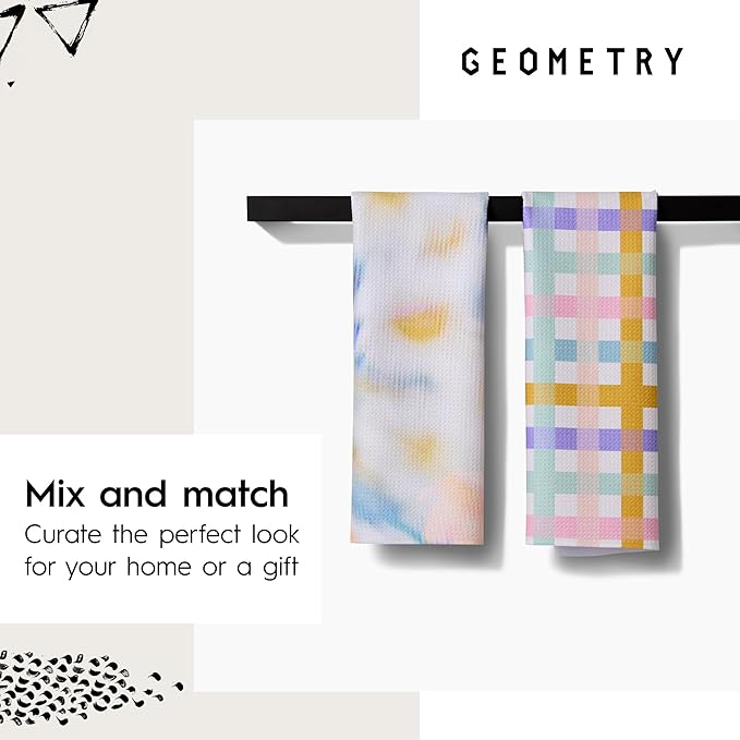 GEOMETRY Spring Kitchen Towels - Quick Dry Microfiber Cloth Spring & Summer Dish Towels for Kitchen Drying - Premium Quick Dry Towel - Sunny Star, 18" x 30" - 1-Pack