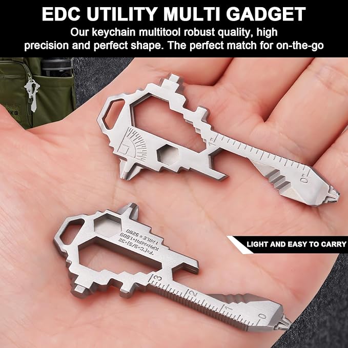 Herda Keychain Multitool – EDC Tool with 17+ Functions Gifts| Small Bottle Opener keychain with Screwdriver,Wrench,and Box Cutter for Travel,Outdoor,Everyday Use Stocking Stuffers Christmas–TSA Safe