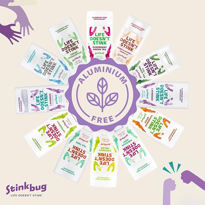 Stinkbug Naturals Organic Aluminum Free Deodorant Stick with Lavender, Coconut Oil and Essential Oils, Paraben Free, Sensitive Skin Deodorant, 2.1 Ounces Pack of 1