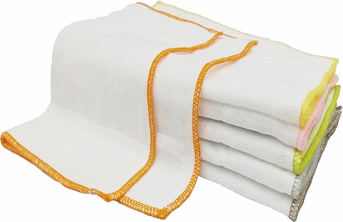 Mother-Earth Cotton Dish Cloths, Ultra Absorbent Quick-Drying Cleaning Cloths, Reusable and Eco-Friendly Dish Rags for Kitchen Use (6)