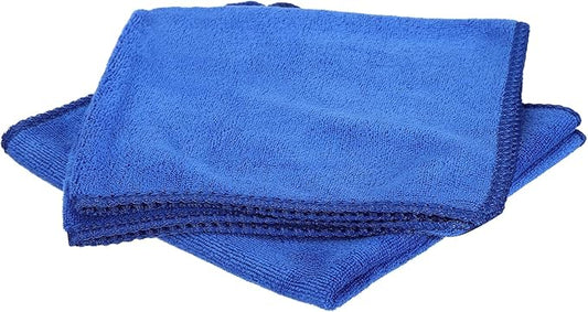 HARFINGTON 2 Pack Microfiber Cleaning Cloth, 16" x 16" Multi-Functional Cleaning Towels Reusable Absorbent Rags for Car Wash Kitchen Household Window Clean, Sapphire Blue