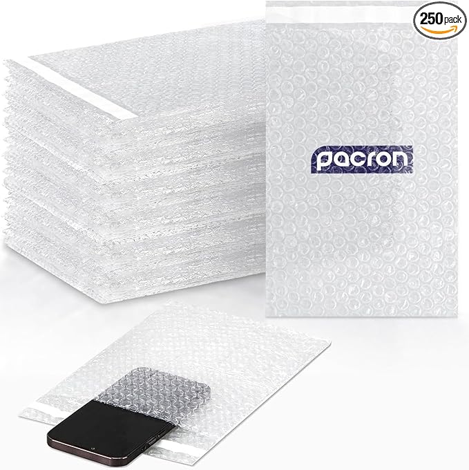 Clear bubble out Bags 9x12 Inch Bubble pouches 250/Qty, Self-Sealing clear bubble mailer Bubble bags for Shipping, Packing, Storage, Moving, Bubble Cushioning Wrap Bags for all Fragile China