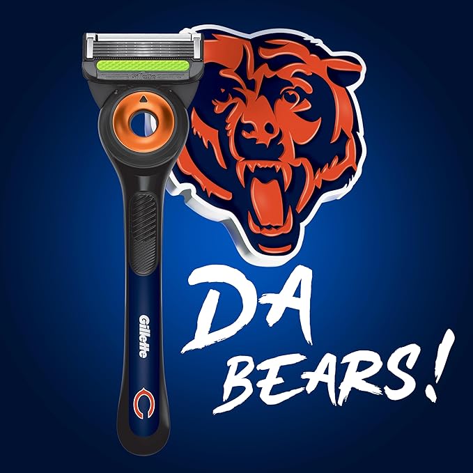 Gillette Labs Special NFL Bears Edition Shaving Razor for Men - 1 Handle, 1 Razor Blade Refill, Perfect for Game Day Grooming, GilletteLabs with Exfoliating Bar