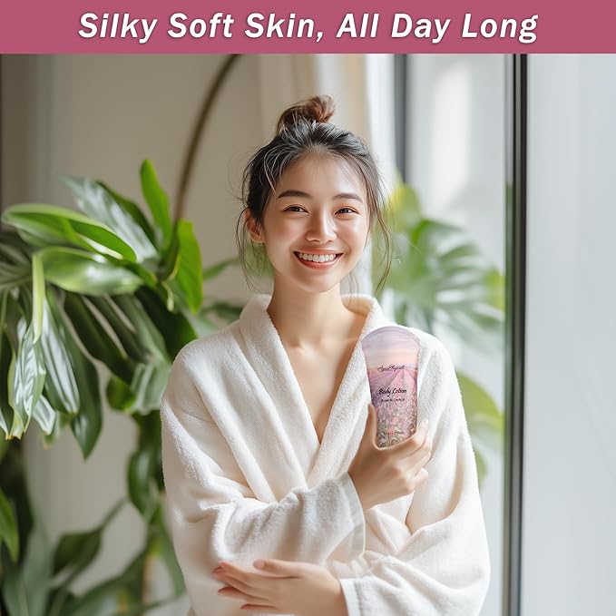 Spa Gift Baskets For Women - Luxury Bath Set With Rose Oil & Orchid - Spa Kit Includes Body Wash, Bubble Bath, Lotion, Body Butter, Soap, Body Spray, Shower Puff, and Towel