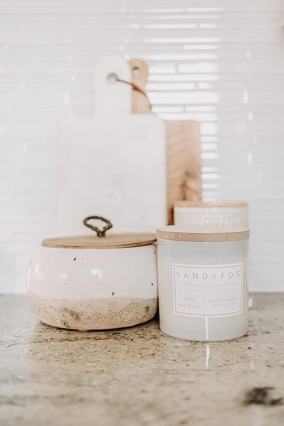 Sand + Fog Scented Candles - White Pumpkin - Additional Scents and Sizes - 3 Wicks 100% Cotton Lead-Free - Luxury Air Freshening Jar Candles - Perfect Home Decor - 21 oz