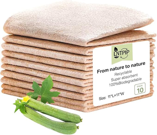10 Packs of Swedish Kitchen Cloths - 100% Biodegradable and Compostable Reusable Cloths That can be Washed, Food-Grade Safe and Free of Plastic - Dish Rags Suitable for Any Surface (11"*11")