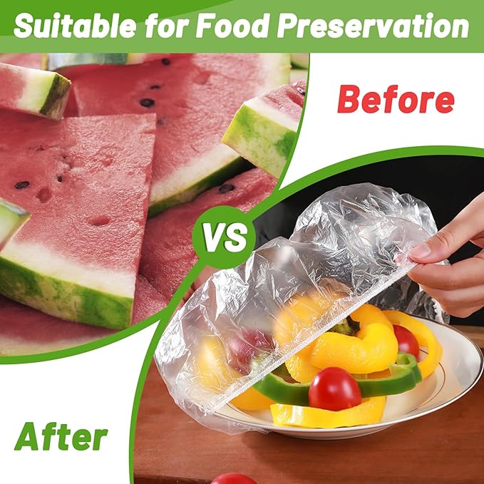 300Pcs Reusable Elastic Food Bowl Storage Covers, Sublaga Bowl Covers, Dish Plate Covers, Alternative to foil, Plastic Wrap,BPA Free