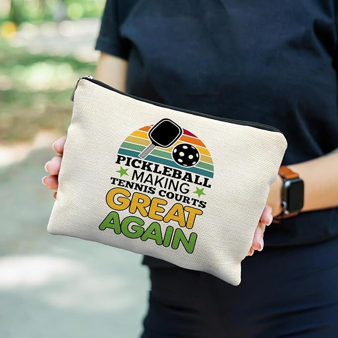 Pickleball Accessories: Women's Makeup Bag & Cosmetic Gift Set for Pickleball Lovers
