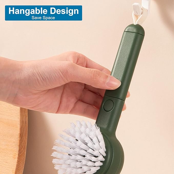 Vegetable Cleaner Brush Fruit Scrubber Brush Good Grip Long Handle Food Cleaning Brush Multifunctional Kitchen Gadgets with Peeler Veggie Wash Brush 2-in-1 (Green)