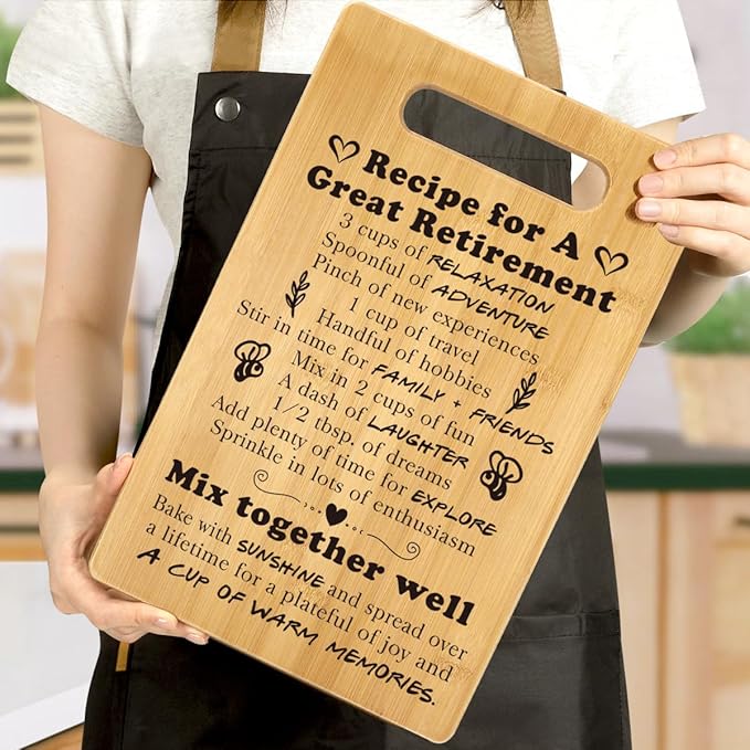 Retirement Gift for Woman 2025, Going Away Gifts, Farewell Gifts for Coworkers, Retired Gifts Ideas, Happy Retirement Gifts for Boss, Teacher, Nurse, Friend, Retirees Cutting Board Gift