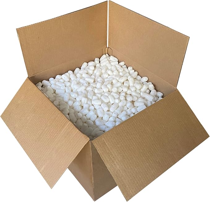 Packing Peanuts, 14 Cu Ft, Beige, Compostable & Biodegradable Cushioned For Shipping, Bulk Loose Fill Packing Peanuts For Moving, Storage & Shipping