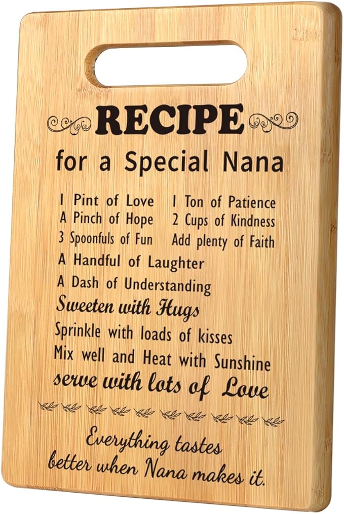 Christmas Nana Gifts For Grandma Birthday from Grandkids, Nana Birthday Gifts for Grandmother, Gifts For Nana, Gigi, Best Nana Ever Gifts, Recipe for A Special Nana Cutting Board Gift