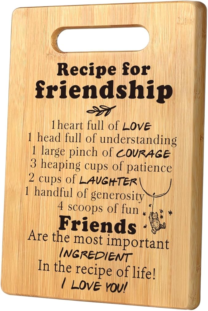 Friendship Gifts for Women Birthday, Friend Gift for Woman Men Christmas, Cool Gifts for Best Friends, Bestie Gifts for Women, Best Gift for Special Friend Female Cutting Board